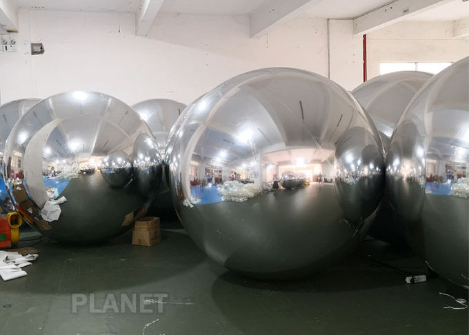 Большие шарики зеркала PVC серебряные раздувные вися для украшения рождества события