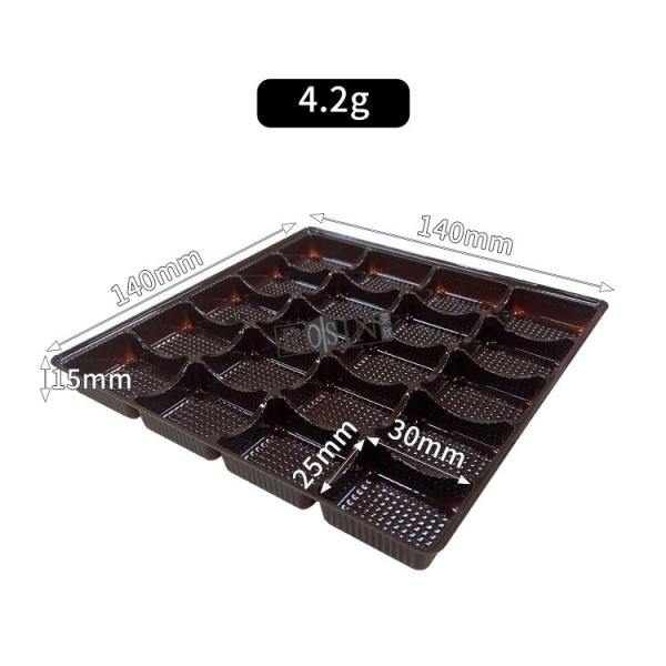 Custom 20 Cavity Plastic Chocolate Packaging Brown Chocolate Plastic Tray Packaging