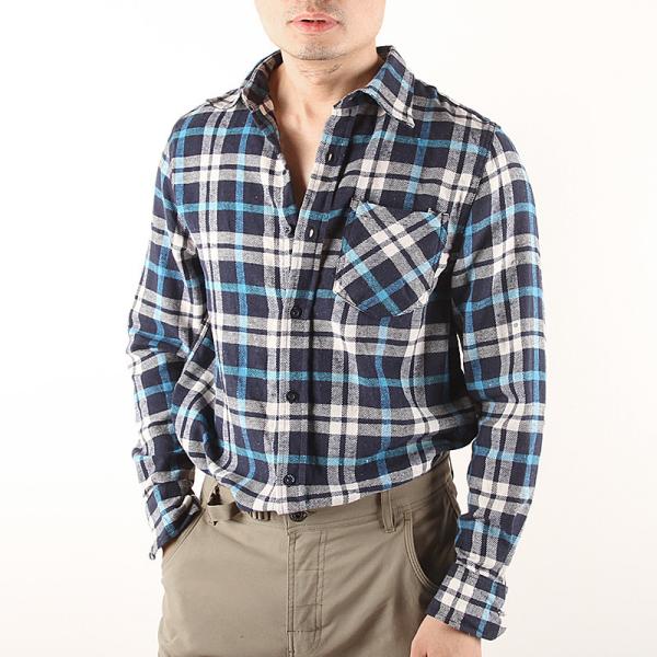 7 Colors Cotton Long Sleeve Mens Casual Plaid Shirts