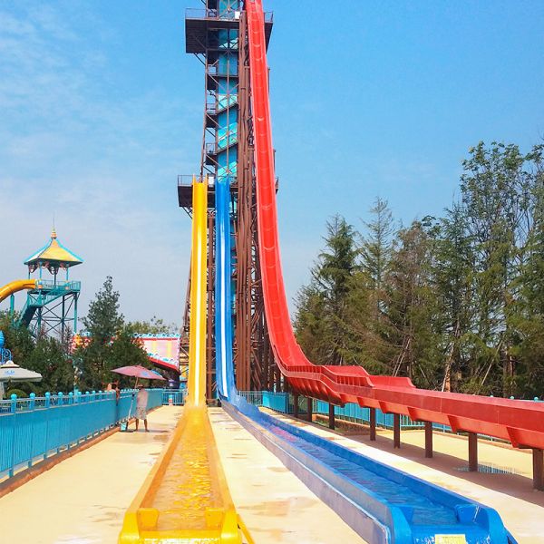 Vertical High-Speed Slide Fiberglass SUS304 Tall Water slide Commercial Water Park Equipment