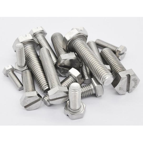 GB29.1 Slotted Hex Head Cap Screw , Fully Threaded Stainless Steel Hex Bolts