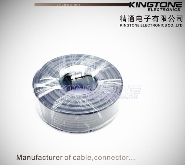 Terminated RG6 CATV Coaxial Cable with 2 Golden F Connectors for Satallite System