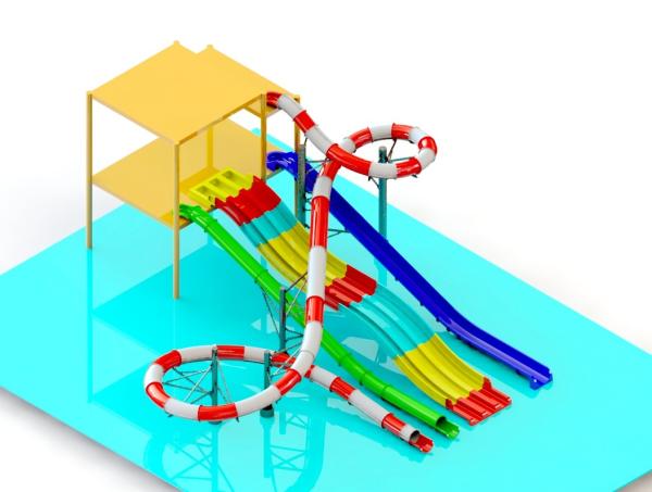 Commercial Mutilanes Water Park Slide For Fun At Resorts Long Service Life