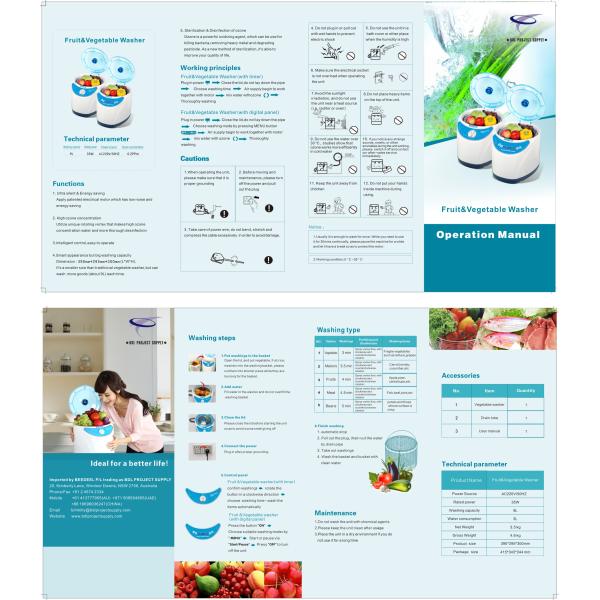 Ultrasonic ozone Fruit and Vegetable Cleaner/washer GK-FV01