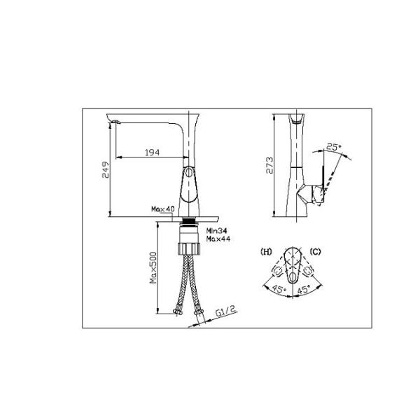 Single Hole Kitchen Sink Water Faucet Tap Contemporary Home Use Faucet