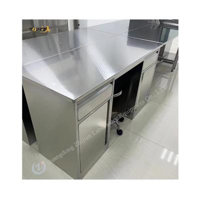 Móveis de laboratório de aço inoxidável Bancos de trabalho com tomadas de energia integradas