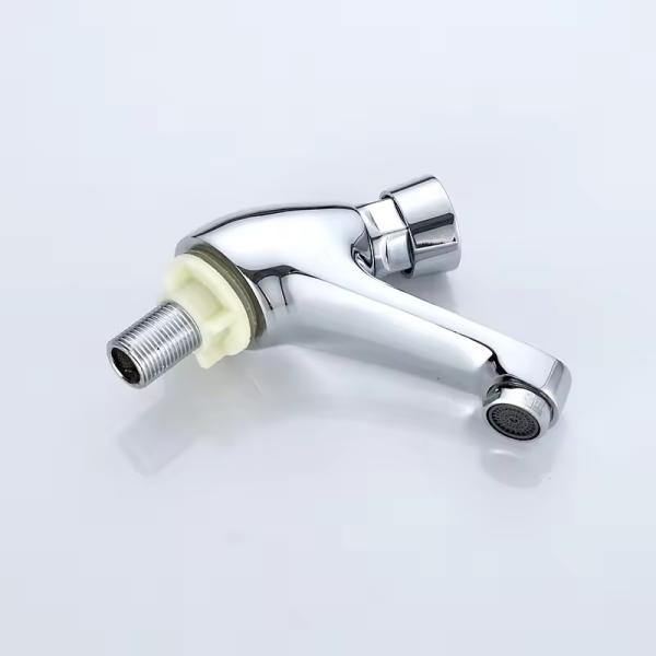 Public Washroom Water Saving Faucet Durable Brass Automatic Push Button Cold Faucet