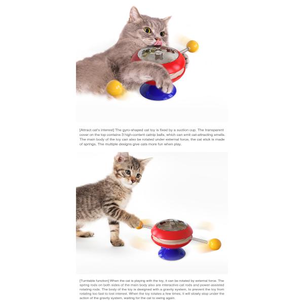 Cat Interactive Pet Toys Gyro Turntable Catnip Ball ABS OEM