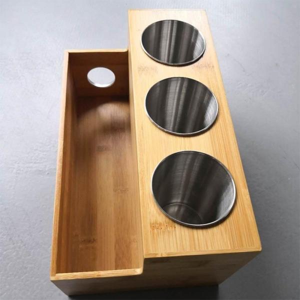Rectangular balcão de bambu aparelho de cabelo organizador secador de cabelo lineador de suporte