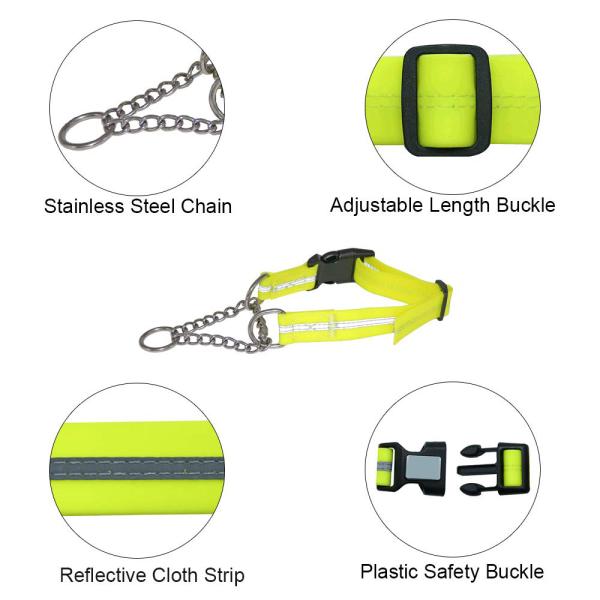 Stainless Steel Chain Waterproof Martingale Dog Collar For Large Medium Dogs