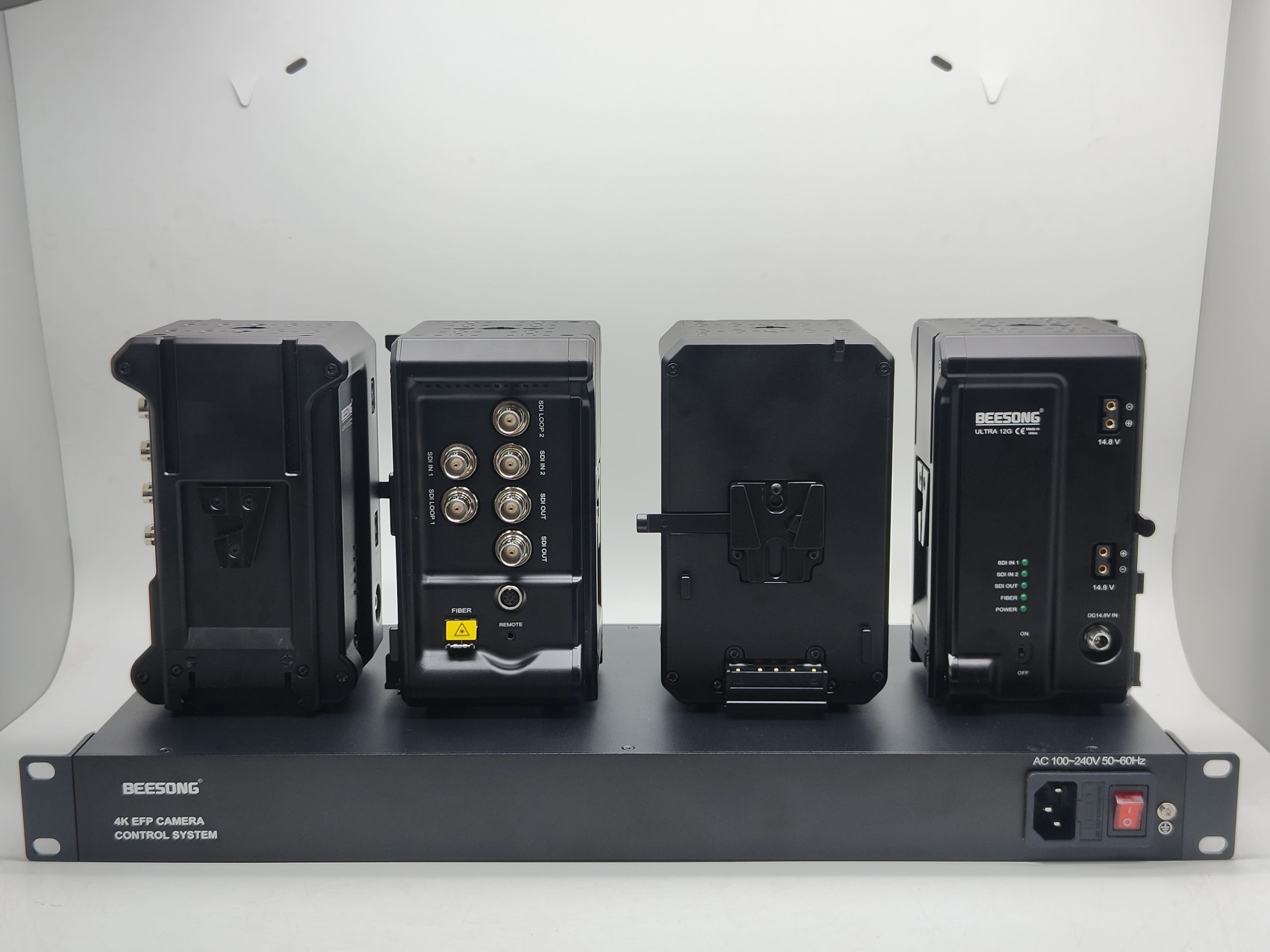2x Bidirectional 12G SDI Video With Lanc Remote, 8-Pin Remote, Vmount Fiber Converter