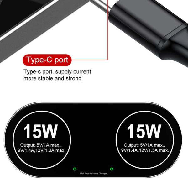 Aluminium Alloy Portable QI 2.25A 30W Wireless Charging Pad