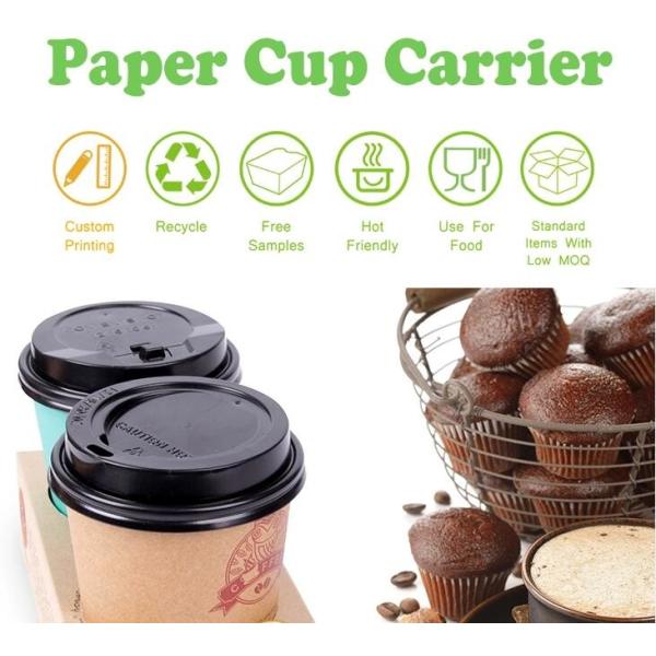 Несущая держателя кофейной чашки картона бумажная, несущие напитка кофейной чашки 2 пакетов бумажные, принимает вне напиток Каррие кофейной чашки 2 пакетов