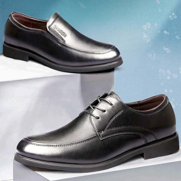 Pigskin Lining Military Dress Shoes Lightweight Grainy Business Leather Shoes