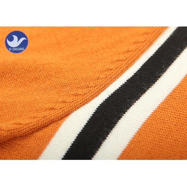 Vertical Stripe Mens Crew Neck Sweater , Thermal Men's Cotton Cable Knit Sweater