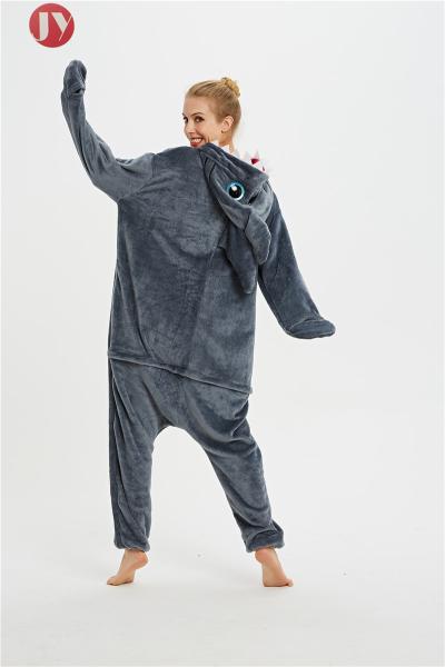 Wholesale Soft Cheap Grey Shark Festival Kigurumi Animal Pajamas Onesie