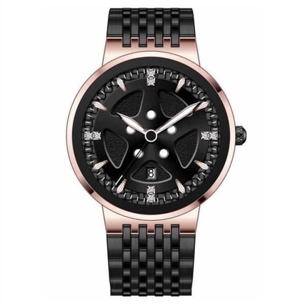 Waterproof Stainless Steel Chronograph Watch Thin Calendar Automatic Mechanical Watch