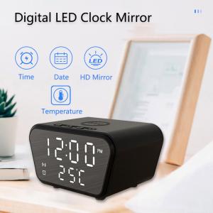 ABS Wireless Charging Pad Alarm Clock , Qi enabled Alarm Clock Charging Station