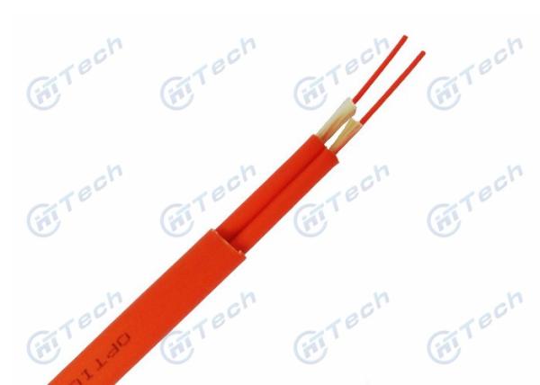 Duplex Flat Fiber Optic Cable 2 Cores UL Fire Rated OFNR With 900μM Tight Buffer Fiber