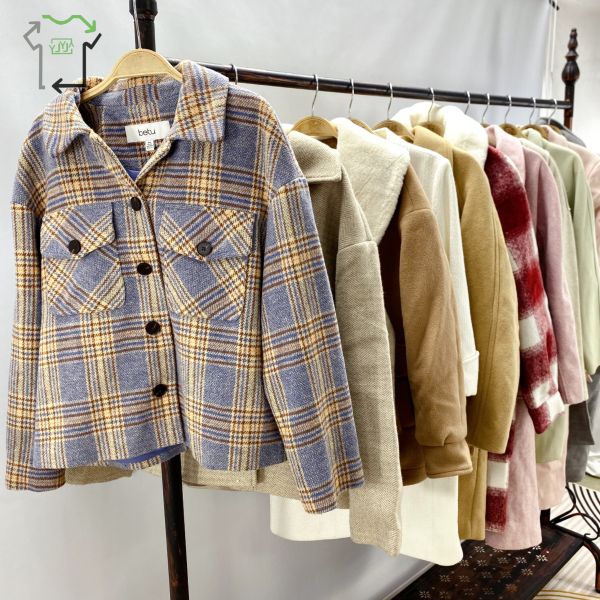 Fashion Second Hand Womens Coats Single Sided Medium Long Hybrid Minimalist Style