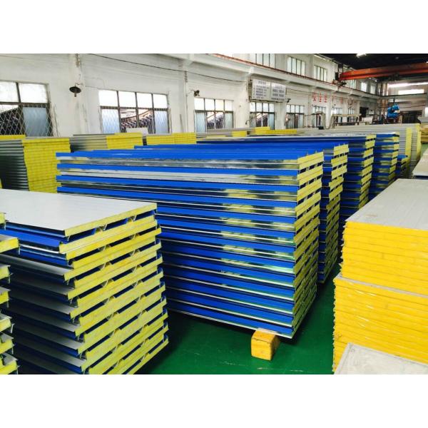 Steel 50mm 75mm Fiber Glass Wool Sandwich Panel