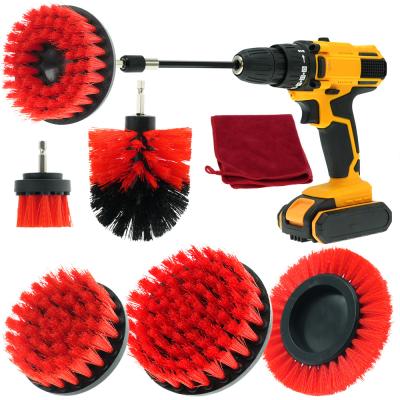 Kitchen Floor Grout Drill Brush Attachment Set For Washing Car Wheel Tyre Rim