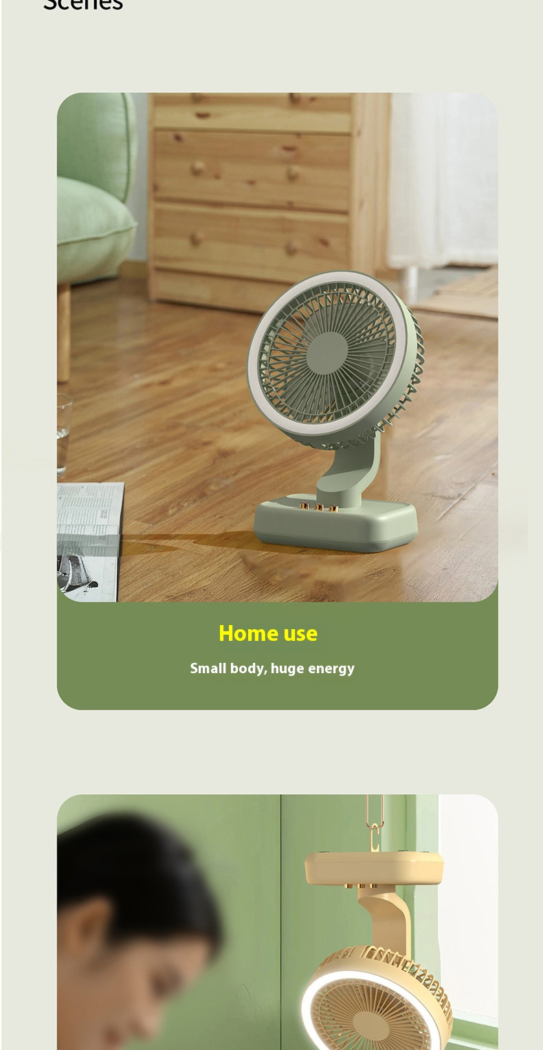 Quiet Cooling 3 Speed Portable Desk Fan With LED Light Home Or Office Use