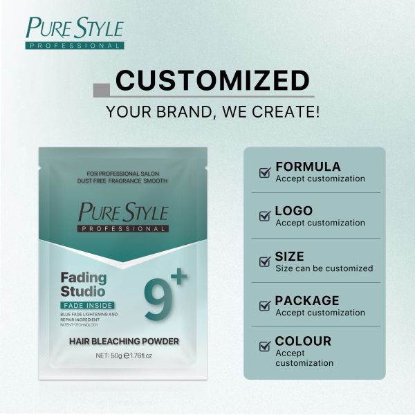 Poudre Décolorante Bleue pour Cheveux Maison, Permanente, Sans Poussière 50g pour Adultes