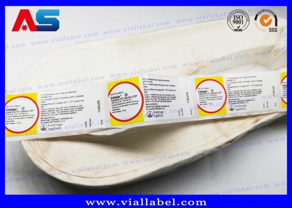 Pharmacy Ampoules Vial Plastic Medicine Bottle Labels  ,  Injectable Peptide Roll Labels