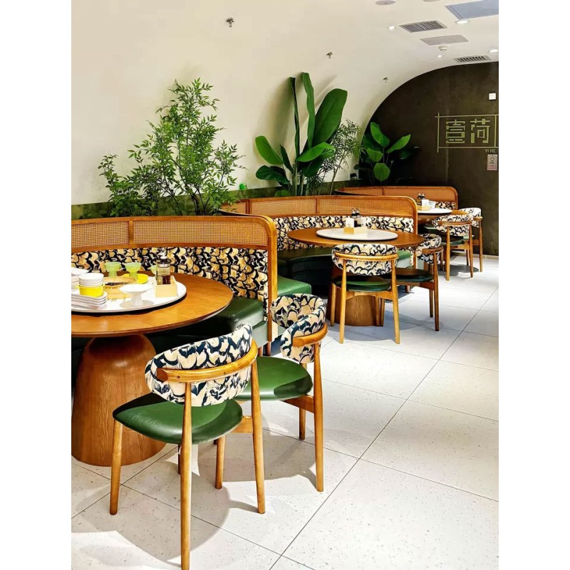 Durable Modern Wood Frame 6-Seater Eco-Friendly Restaurant Booth Seats for Commercial Use
