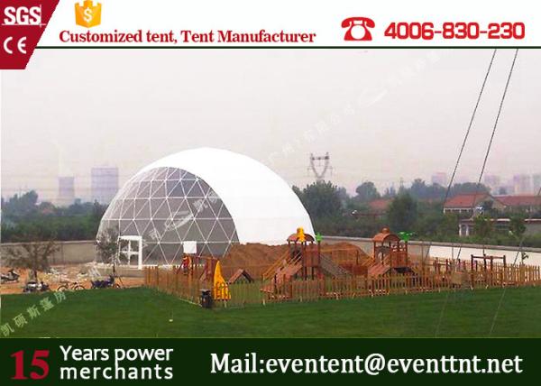 White Cover Customized Luxury Camping Tent European Style For Outdoor Hotel 30m Diameter