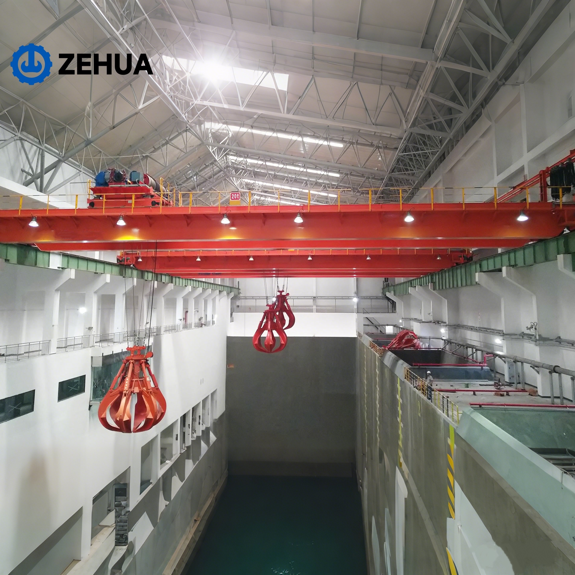 QZ Type Intelligent Grab Bucket Double Girder Overhead Crane with Hydraulic Grab for Waste Disposal Use