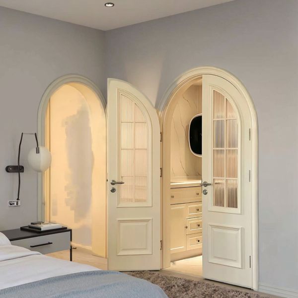Flat Frame Lacquer Interior Doors Modern Solid Wood Entry Doors