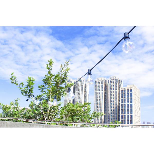 Festoon Length Selectable 2700K Warm White Outdoor LED Christmas Light IP65 Waterproof Holiday String Light E12 Hanging Sockets