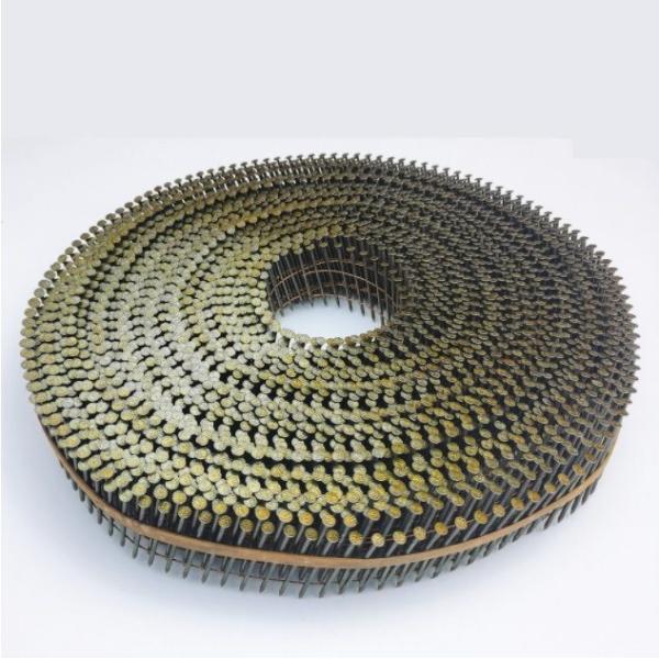 Yellow Galvanized Coil Nails For Pallet Wood Construction