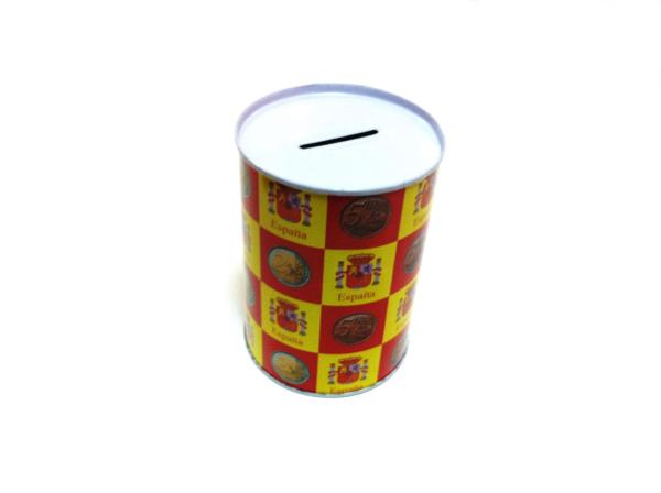 Metal Piggy Round Tin Coin Box Containers Tin Can For Coin Saving , Money Storage