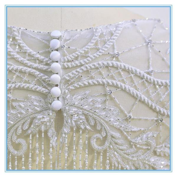 Леди короткий элегантный стиль свадебная вышивка бусы верхняя леди блузка & верхняя для продажи