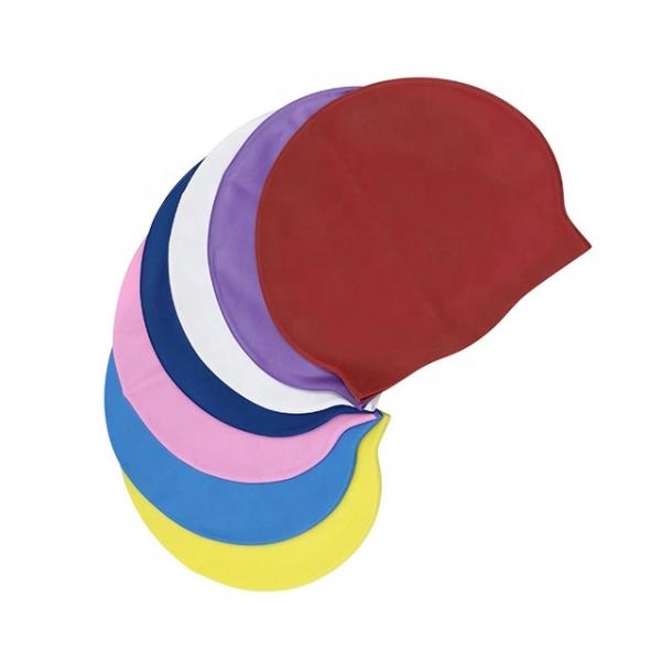 Unisex Adult Swim Latex Free Triathlon Cap Blue Yellow Orange Color