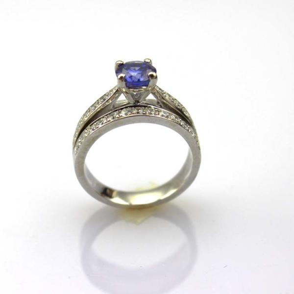 925 Sterling Silver 6mm CZ Diamonds Engagement Wedding Ring(R283)