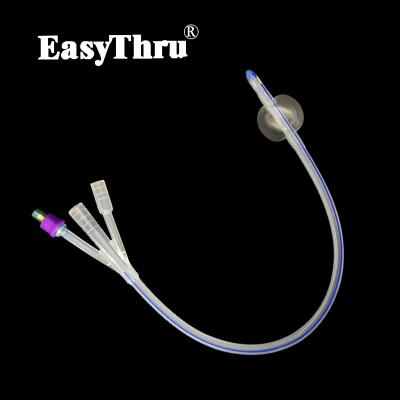 Cateter Médico de 3 vias de silicone ultra macio de cor transparente
