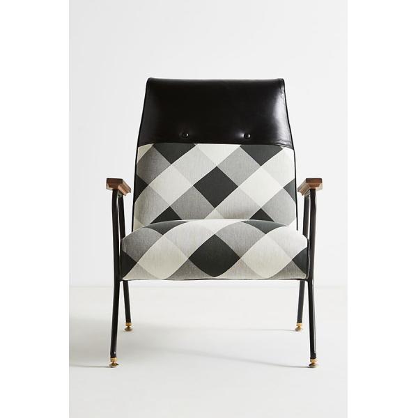 Maura Printed Quentin Fiberglass Lounge Chair With Leather Headrest