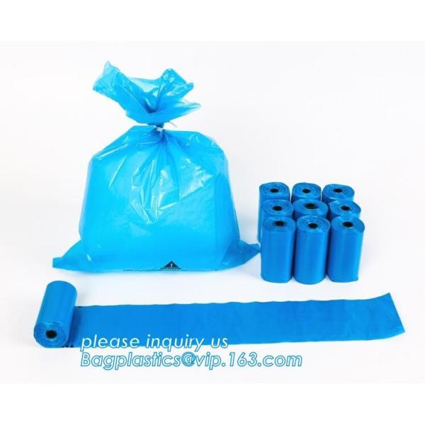 biodegradable plastic pet cat dog waste bag drawstring dog poop bag leak-proof pick up bag, Refill and Leash Clip Degrad