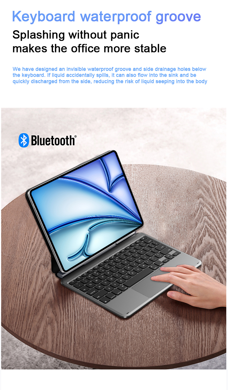 Aluminum Alloy Magic Keyboard Wireless Keyboard Case With 7 Color RGB Backlit Large Touchpad for iPad Pro 11