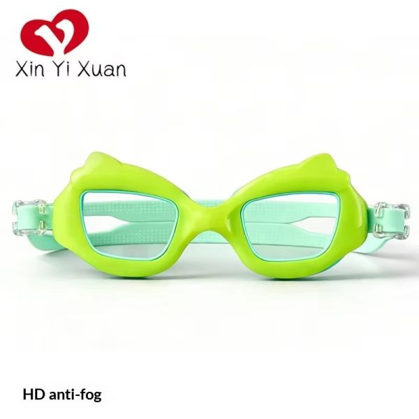 Wholesale Factory Customization Children's Cartoon Cat-Ear Swimming Goggles with Anti-Fog Technology and High-Definition Lens for Clear Vision