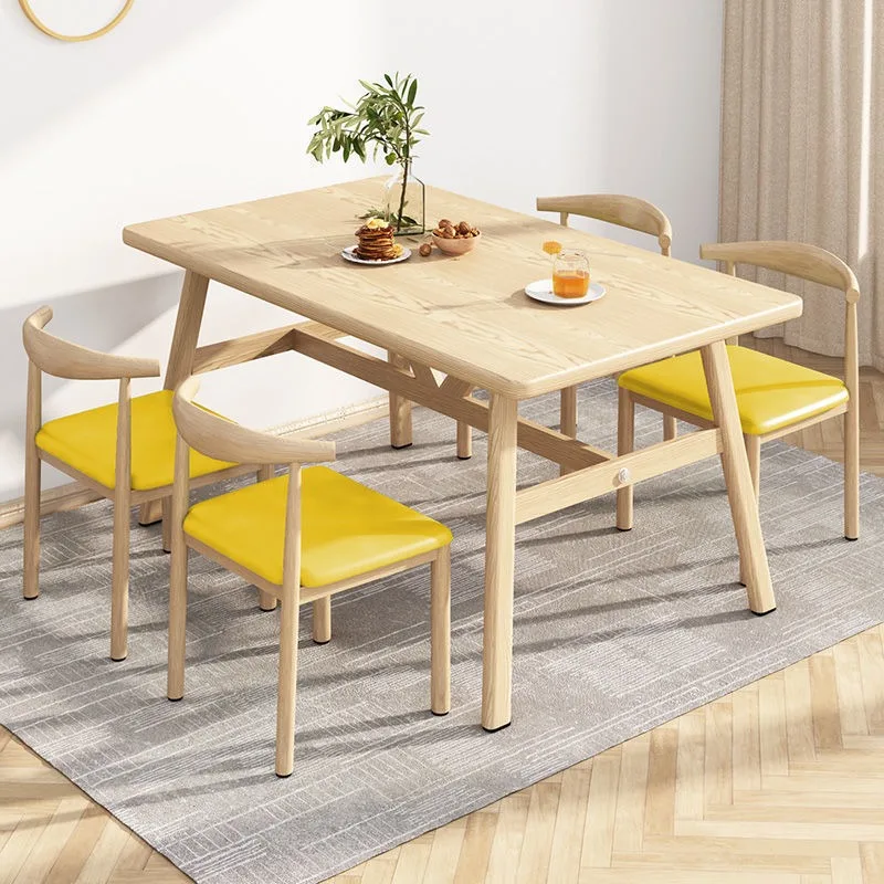 Kitchen and Chairs of 4 Ideal Room Specific DINING TABLE Wood Style PANEL Modern 47'' Wood Dining Room Set 4 Chairs
