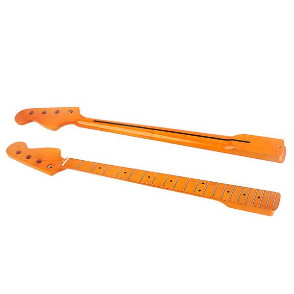 Замена бас-гитары Шейка 21 фреты Кленовое дерево желтый Глянцевый современный c Черная точка