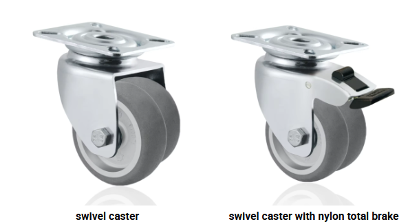 2 Inch TPR Twin Wheel Swivel Caster – Durable Double Wheel Trolley Caster for Smooth, Quiet Mobility
