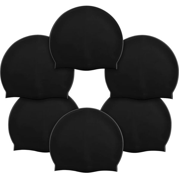 OEM Pure Color Silicone Swim Cap With Waterproof UV Protection Outdoor Pool For Competitive