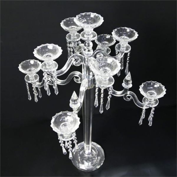 Nouveau design de faveur de mariage, perles suspendues, candélabre en cristal