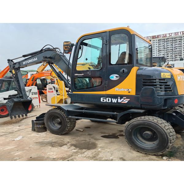 HYUNDAI R60W Excavadora de segunda mano Hyundai Excavadora de ruedas usadas 6 TON Excavadora de ruedas de segunda mano 60WVS